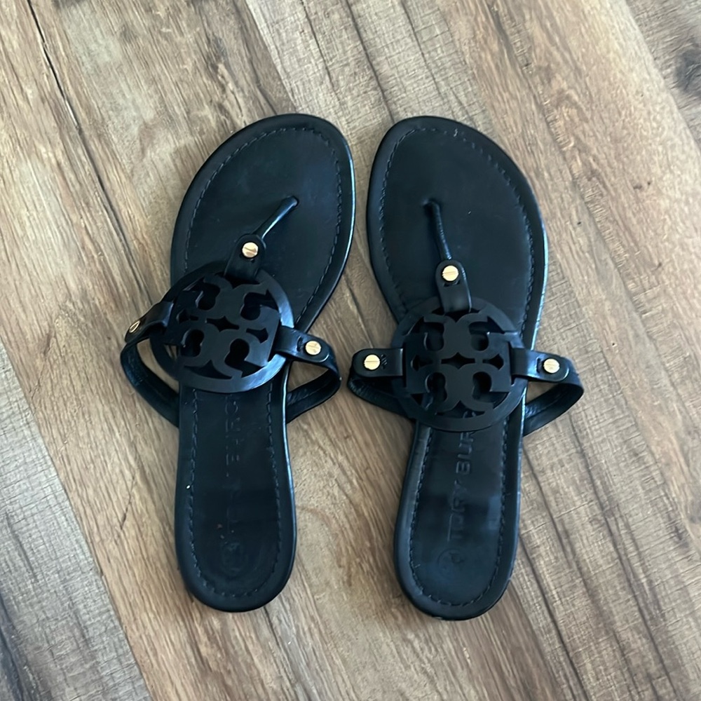 Tory Burch Black Miller Sandals (WIDE)
